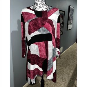 Alfani boat-neck 3/4 sleeve Printer tunic